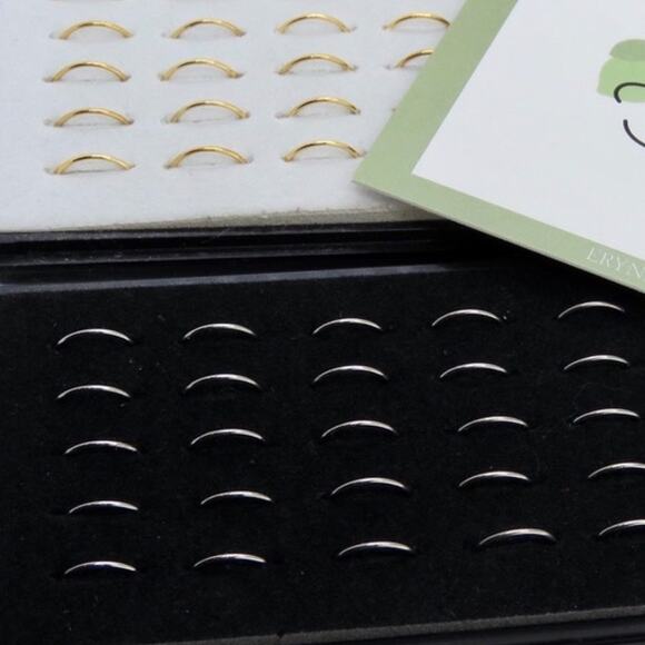 5 Pieces - Nose Hoops & Nose Studs Silver & Gold - Picture 2 of 4